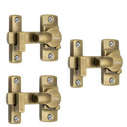 Plantex 180 Degree Door Latch Lock/Flip Latch Lock for Door/Chitkani/Lock Latch for Main Door/Baby Latch for Bathroom/Bedroom/Balcony/Door Stopper - Pack of 3 (Brass Antique)