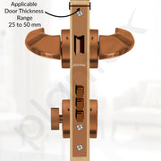 Plantex Door Lock for Home/Main Door Lock Set/Mortise Lock Set with Brass Lock Body & Cylinder - 3 Years of Warranty (7128, PVD Choco)