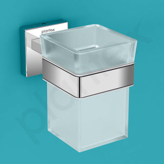 Plantex Stainless Steel Tumbler Holder for Bathroom/Toothbrush Glass Holder/Bathroom Accessories - Pack of 1, Aqua (Chrome)