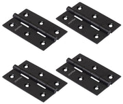 Plantex Door Hinges 3 inch x 16 Gauge/1.5 mm Thickness Home/Office/Hotel/Hinges for Main Door/Soft Movement Hinges for Wooden/Bedroom/Kitchen/Window/Kabja - Pack of 4 (Black)