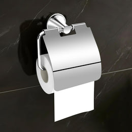 Plantex Paper Holder for Bathroom/Pure Brass Toilet Paper Holder/Tissue Paper Roll Holder/Bathroom Accessories - Pack of 1 (APS-EFL-12, Chrome)