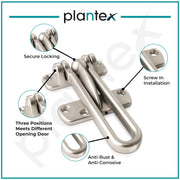 Plantex Heavy Duty Swing Bar Lock/Door Safety Guard with High Security Auxiliary Lock for Home/Office/Hotel (Matt Finish)