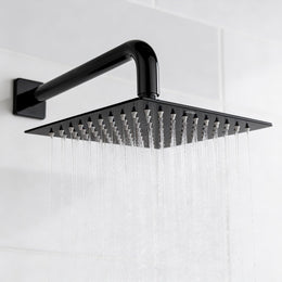 Plantex Stainless Steel Overhead Shower 8 x 8 inch with Water-Saving Technology/High pressure Rain Shower Head without Arm/Bathroom Shower -(Ultra Slim-PVD Black)