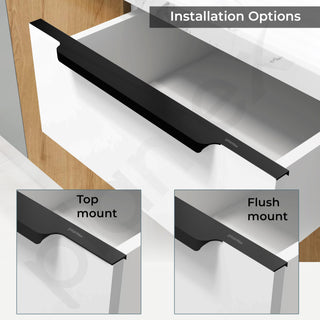 Plantex Profile Handle for Kitchen Cabinet/20 Inch Alluminium Drawer Profile Handle/Wardrobe Pull Handle for Home/Office/Hotel - Pack of 3 (Black)