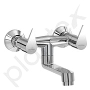 Plantex Pure Brass Non Telephonic Wall Mixer with Water Saving Faucet/Mixer Tap for Bathroom with Brass Wall Flange and Teflon Tape-7 Year Warranty (Pac-1816-Chrome)