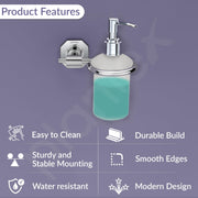 Plantex 304 Grade Stainless Steel Hand Wash Holder for Wash Basin Liquid Soap Dispenser Bathroom Accessories - Nipron (Chrome)
