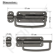 Plantex Door Stopper/5 Inch Baby Latch Kadi/Door Latch for Bathroom/Door Lock for Home/Office Doors - Pack of 1 (Satin Black)