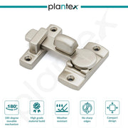 Plantex Door Latch for Balcony/Bathroom/Bedroom/Garden/Flip Latch Lock for Door/Lock Latch for Door/Chitkani/Back Stopper - Pack of 3 (Satin)