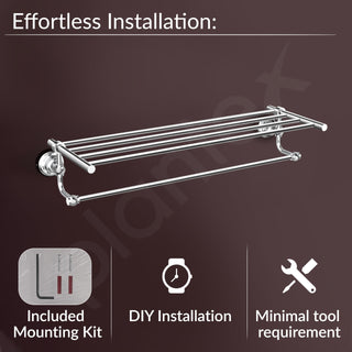 Plantex 304 Grade Stainless Steel 24 inch Towel Rack for Bathroom/Towel Stand/Hanger/Bathroom Accessories - Skyllo (Chrome)