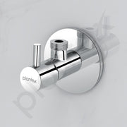 Plantex ICO-905 Pure Brass Angle Valve for Bathroom with Teflon Tape and Brass Wall Flange/Angular Stop cock for Wash basin and Health Faucet - Pack of 8 (Chrome)