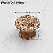 Plantex Horse Face Knobs for Drawer | Kitchen Cabinet Pulls Handles for Wardrobe | Round Drawer Pulls - Pack of 3 Pieces (Rose Gold)