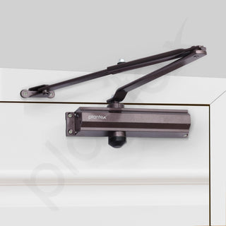Plantex Aluminium Hydraulic Door Closer for Wooden Doors - Automatic Soft Close for Hotel/Home/Office - ISO 9001 Certified (MI-100, Capacity - 75 Kg, Brown)