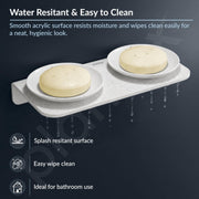 Plantex Dual Soap Holder for Bathroom/Acrylic Double Round Soap Dish/Stand/Bar/Soap Case/Bathroom Accessories - Pack of 1 (VIW-122, White)