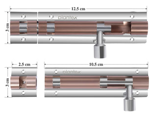 Plantex 4-inch Multicolour Tower Bolt for Door and Windows Locking and Safety - Pack of 4