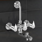 Plantex Pure Brass 3 In 1 Wall Mixer for Bathroom/Mixer L-Bend Provision for Overhead and Hand Shower/Bathroom Mixer 3 in 1 with shower -7 Year Warranty by Plantex (Chrome)