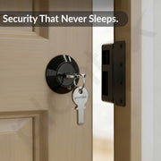 Plantex Heavy Duty Door Lock with 5 years warranty/Night Latch lock  with Key & Knob for Main Door/Tribolt lock for Inside Opening for Home,Hotel,Office - Pack of 1 (Z-Black)
