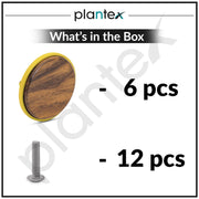 Plantex Knobs for Drawer/Round Drawer Knobs/Knobs for Cabinets/Pull-Push Knobs for Kitchen/Bedroom Drawer - Pack of 6 (Big, Gold & Wood)