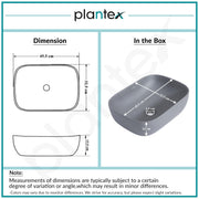 Plantex Ceramic Tabletop Washbasin/Bathroom Basin Sink/Basin for Bathroom/Wash Basin for Restaurant, Hotel (Matt Grey - 18 x 13 x 5 Inch)