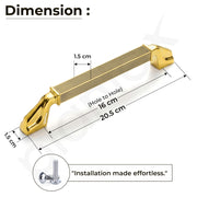 Plantex Aluminium Cabinet Handle/160mm Wardrobe Handle for Home/Cupboard Door Pull-Push Handles for Office - Pack of 1 (Brass Antique & Gold)