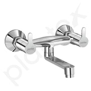 Plantex Non-Telephonic Wall Mixer Tap for Bathroom with Brass Wall Flange and Teflon Tape/Mixer Tap for Bathroom with Water Saving Aerator-(FLO-816, Chrome)