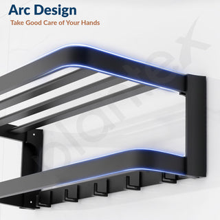 Plantex Towel Rack for Bathroom/Aluminium Towel Hanger/Towel Holder with Towel Rod and Hook/Towel Stand/24 Inch Towel Bar/Bathroom Accessories - (Black)