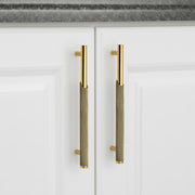 Plantex Stainless Steel & Aluminium Cabinet Handle/160mm Wardrobe Door Handle/Cupboard Pull-Push Handles for Home/Office - Pack of 2 (Brass Antique & Gold)