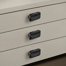 Plantex Drawer Kadi/3 Inch Chest Handle for Drawer/Rectangular Cabinet Kadi/Pull-Push Kadi for Home/Office Drawer - Pack of 3 (DTK-295, Black)