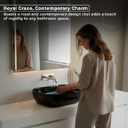 Plantex Ceramic Wash Basin for Bathroom/Hand Wash sink/Black Countertop Basin/Tabletop Washbasin For Living Room/Hotel(18x12.5x5.5 Inch - Black- Marble Finish)