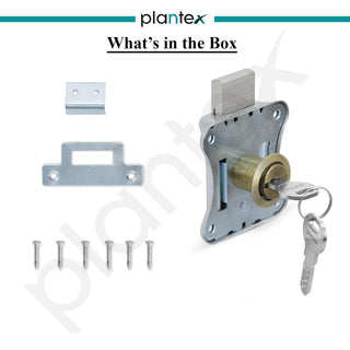 Plantex Drawer Lock/20mm Brass Lock for Cupboard/Multipurpose Cupboard Lock with Key for Home/Office - Pack of 4 (Brass Antique)