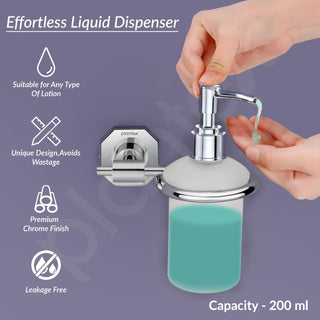 Plantex 304 Grade Stainless Steel Hand Wash Holder for Wash Basin Liquid Soap Dispenser Bathroom Accessories - Nipron (Chrome)