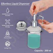 Plantex 304 Grade Stainless Steel Hand Wash Holder for Wash Basin Liquid Soap Dispenser Bathroom Accessories - Nipron (Chrome)