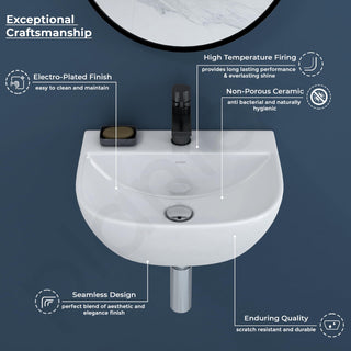 Plantex Ceramic Wall Hung Basin/Washbasin for Bathroom/Wall Mounted Basin/Sink for Bathroom/Living Room (Orchid - White)