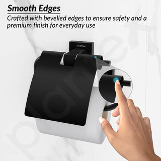 Plantex 304 Grade Stainless Toilet Paper Holder/Toilet Roll Holder/Bathroom Toilet Paper Holder/Bathroom Accessories - Splash (Black)