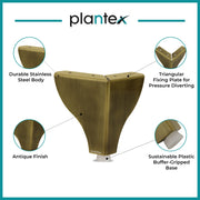 Plantex Heavy Duty Stainless Steel 4 inch Sofa Leg/Bed Furniture Leg Pair for Home/Furniture Sofa Legs for Table/Sofa Support Legs/Sofa Furniture Leg (Brass Antique) Set of 4 Pcs
