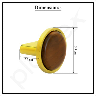 Plantex Knobs for Drawer/Round Drawer Knobs/Knobs for Cabinets/Pull-Push Knobs for Kitchen/Bedroom Drawer - Pack of 6 (Small, Gold & Wood)