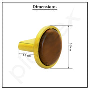 Plantex Knobs for Drawer/Round Drawer Knobs/Knobs for Cabinets/Pull-Push Knobs for Kitchen/Bedroom Drawer - Pack of 3 (Small, Gold & Wood)