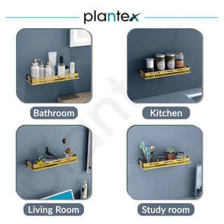 Plantex Shelf for Bathroom/Stainless Steel Shelf/Multipurose Shelf for Bathroom/Bathroom Accessoriece - (18 x 5 Inch, PVD Gold)