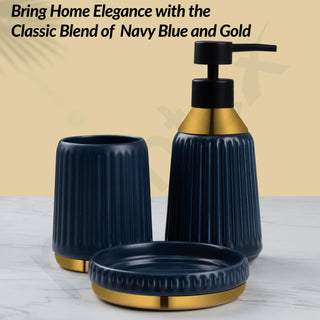 Plantex Ceramic Bathroom Set - Soap Holder for Bathroom/Liquid Soap Dispenser/Tumbler Holder/Toothbrush Holder - 3 Pcs Set