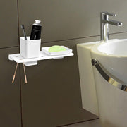 Plantex 2in1 Soap Dish/5mm Acrylic and ABS Plastic Soap Dish for Wall Mount/Soap Stands with Tumbler Holder/Bathroom Accessories - (White)