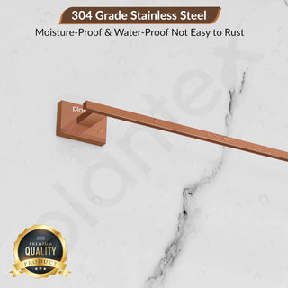 Plantex 304 Grade Stainless Steel 24 inch Single Towel Rod/Towel Holder/Towel Rack for Bathroom/Towel Bar/Hanger/Stand/Bathroom Accessories - Benz (Rose Gold)