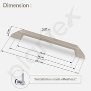 Plantex Cabinet Handle/Kitchen Cabinet Door Handle/Wardrobe/160 mm Cupboard Handle/Door Pull-Push Handle for Home/Office - Pack of 2 (Satin)