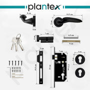 Plantex Door Lock for Home/Main Door Lock Set/Mortise Lock with Brass Lock Body & Cylinder  (7134, DC-Black & Z-Black)