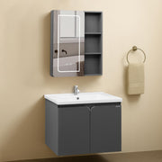 Plantex Vanity for Bathroom/Rectangle Cabinet with Wash Basin and Mirror/Bathroom Organizer for Home - (NZBC-30)