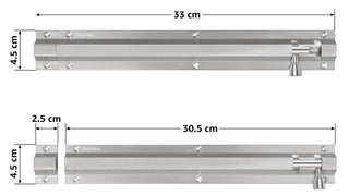 Plantex Stainless Steel 12-inch Tower Bolt/Tower Bolt for Home,Offices Doors and Windows/Tower Bolt for Main Door/Wardrobe Door Latch/Kundi/Chitakini/Door Latch for Windows (Chrome, Pack of 8)