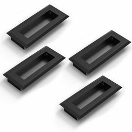 Plantex Sliding Door Handle/Concealed Handle for Sliding Door/96mm Concealed Handle for Wardrobe/Kitchen Cabinet - Pack of 4 (Black)