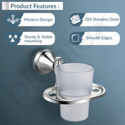 Plantex 304 Grade Stainless Steel Tumbler Holder/Tooth Brush Holder/Tumbler Stand for Bathroom Accessories -  Niko (Chrome)