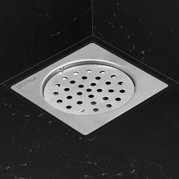 Plantex 304 Grade Stainless Steel Bathroom Drain Cover/Floor Drain Jali for Bathroom/Drainage Cover (5x5 inches) - (BH-1101, Chrome)
