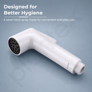 Plantex Self Cleaning Health Faucet for Toilet/ABS Plastic Jet Spray for Bathroom/Hand Gun/ Without Hose Pipe - Pack of 1 (White)