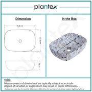 Plantex Basin for Bathroom/Ceramic Table Top Basin/Counter Top Wash Basin - (Alpha -NS-108, Marble Finish, 18 x 13 x 5.5 Inch)