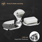 Plantex Dual Soap Holder for Bathroom/Stainless Steel Double Soap Dish/Soap Stand/Soap Case/Bathroom Accessories - Pack of 1 (Royal - Chrome, APS-580)